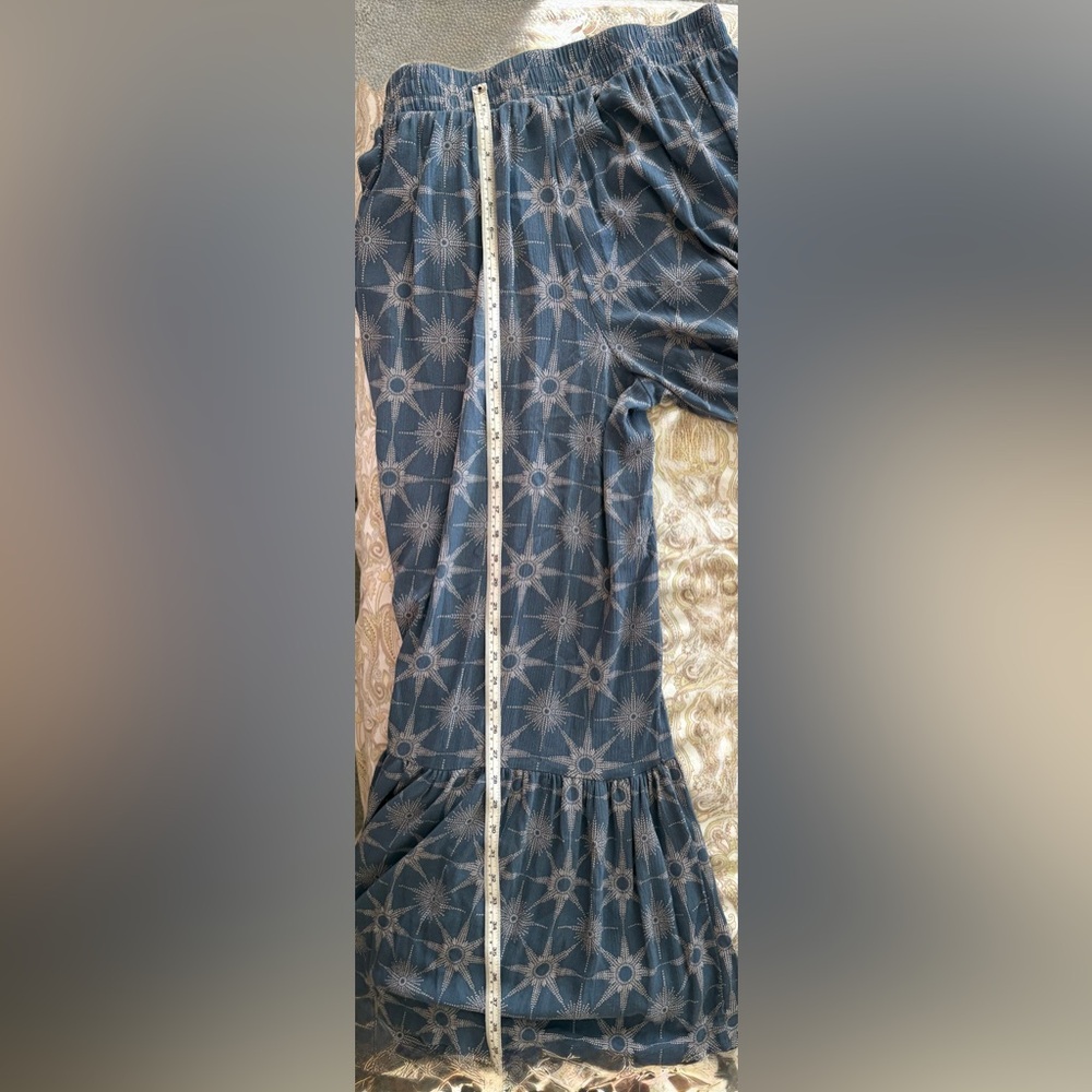 Blue Star Patterned Bellbottom Pants - image 11